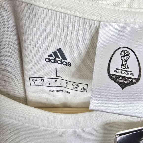 NEW Adidas Mens Short Sleeve 2018 Russia World Cup Telstar Matchball Tee Large - Picture 4 of 8